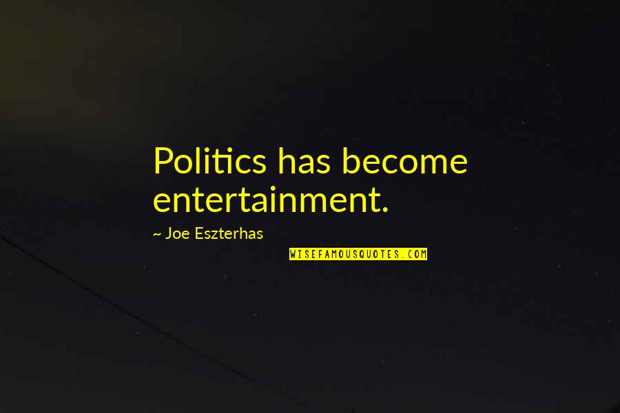 Famous Nuremberg Quotes By Joe Eszterhas: Politics has become entertainment.