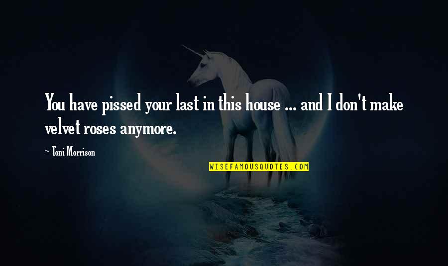 Famous Origins Quotes By Toni Morrison: You have pissed your last in this house