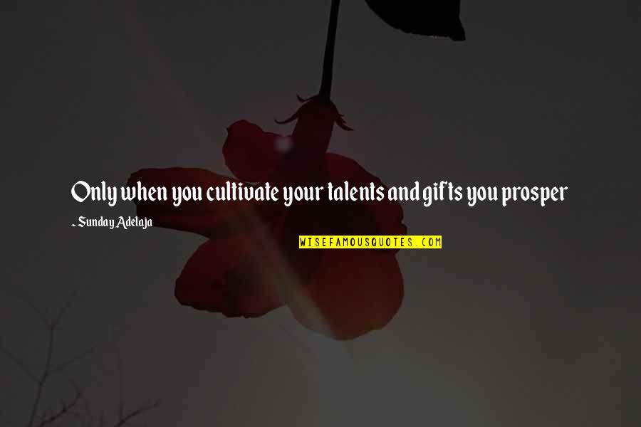 Famous Patagonia Quotes By Sunday Adelaja: Only when you cultivate your talents and gifts