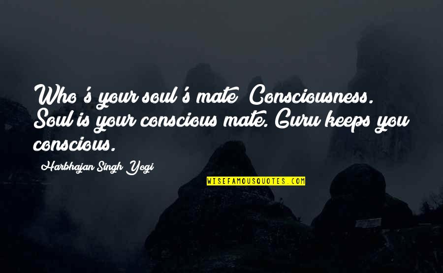 Famous Potc Quotes By Harbhajan Singh Yogi: Who's your soul's mate? Consciousness. Soul is your