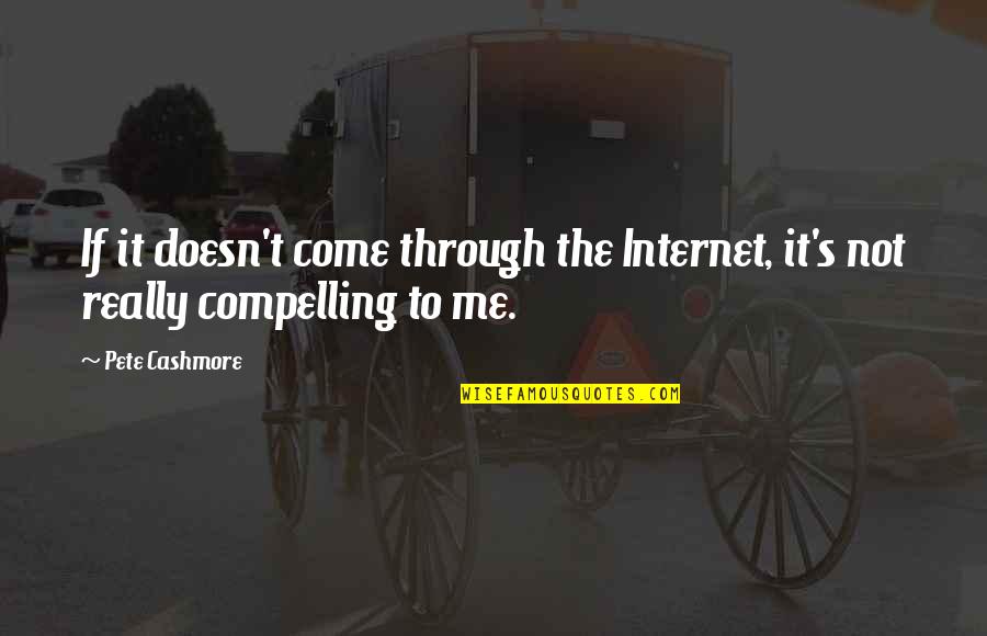 Famous Printmakers Quotes By Pete Cashmore: If it doesn't come through the Internet, it's