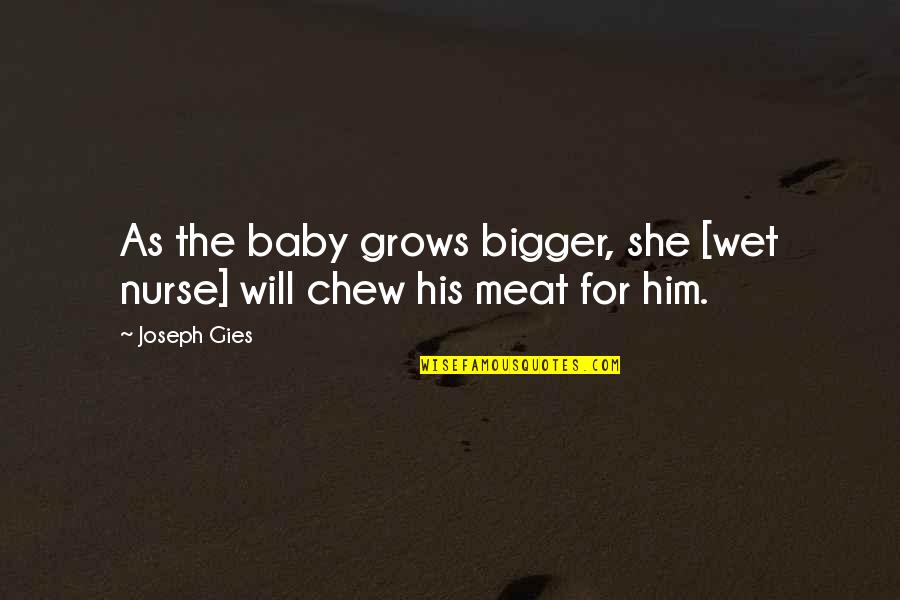 Famous Programmers Quotes By Joseph Gies: As the baby grows bigger, she [wet nurse]