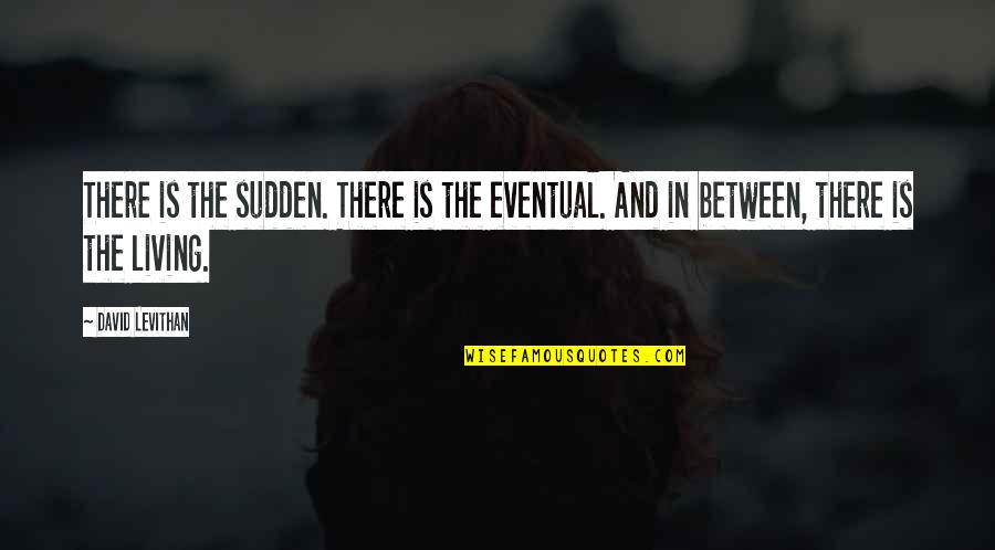 Famous Psychotherapy Quotes By David Levithan: There is the sudden. There is the eventual.