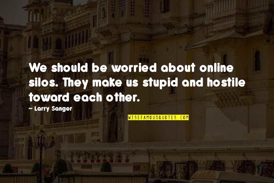 Famous Pta Quotes By Larry Sanger: We should be worried about online silos. They Famous Pta Quotes By Larry Sanger: We should be worried about online silos. They