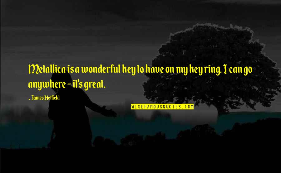 Famous Raymond Chandler Quotes By James Hetfield: Metallica is a wonderful key to have on