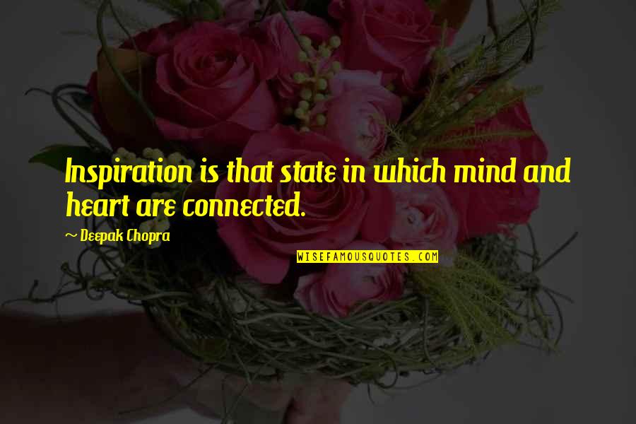 Famous Reminders Quotes By Deepak Chopra: Inspiration is that state in which mind and