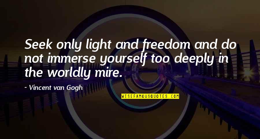 Famous Sacrifice Quotes By Vincent Van Gogh: Seek only light and freedom and do not