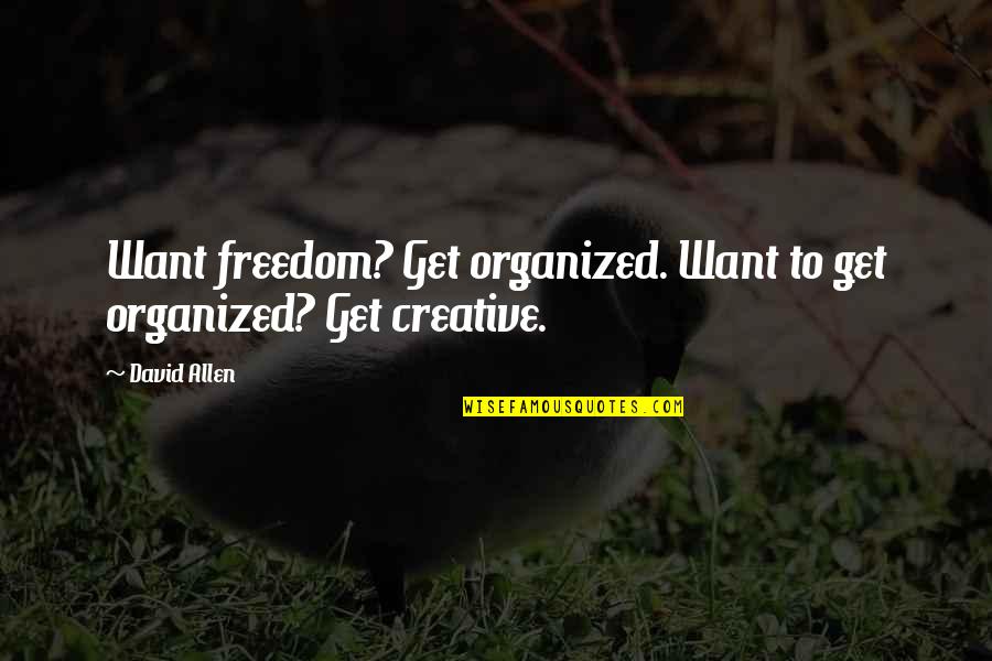 Famous Sailors Quotes By David Allen: Want freedom? Get organized. Want to get organized?