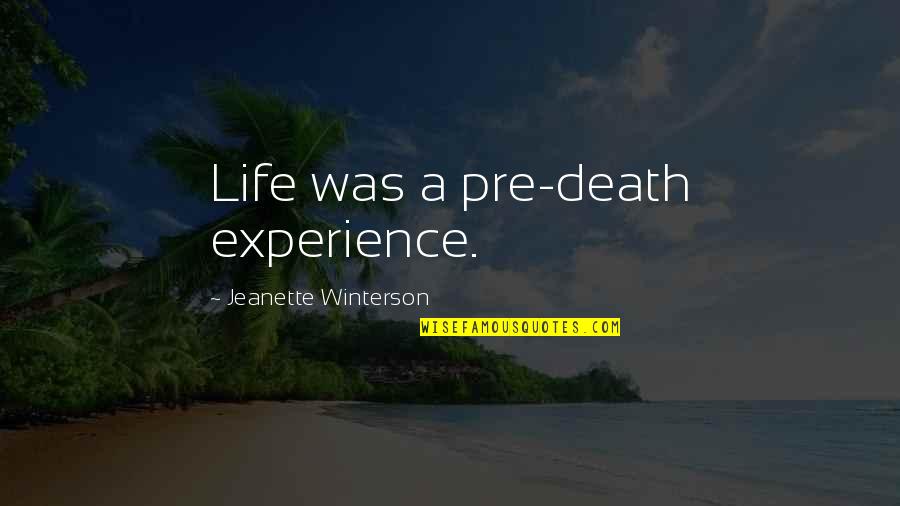 Famous Sale Quotes By Jeanette Winterson: Life was a pre-death experience.