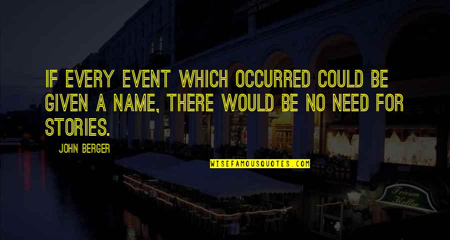 Famous Samuel Jackson Movie Quotes By John Berger: If every event which occurred could be given Famous Samuel Jackson Movie Quotes By John Berger: If every event which occurred could be given