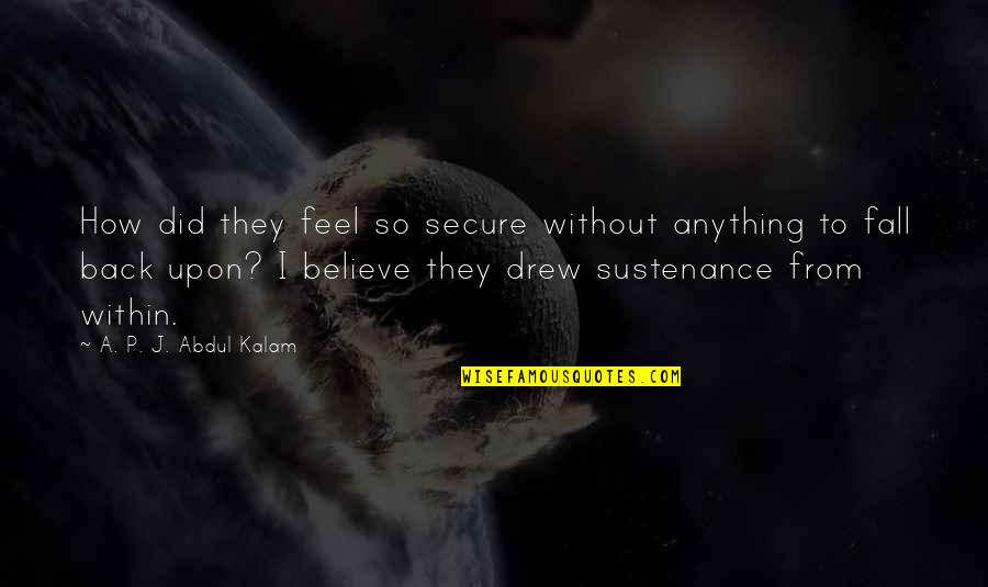 Famous Sausages Quotes By A. P. J. Abdul Kalam: How did they feel so secure without anything