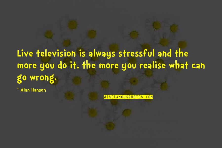 Famous Seclusion Quotes By Alan Hansen: Live television is always stressful and the more
