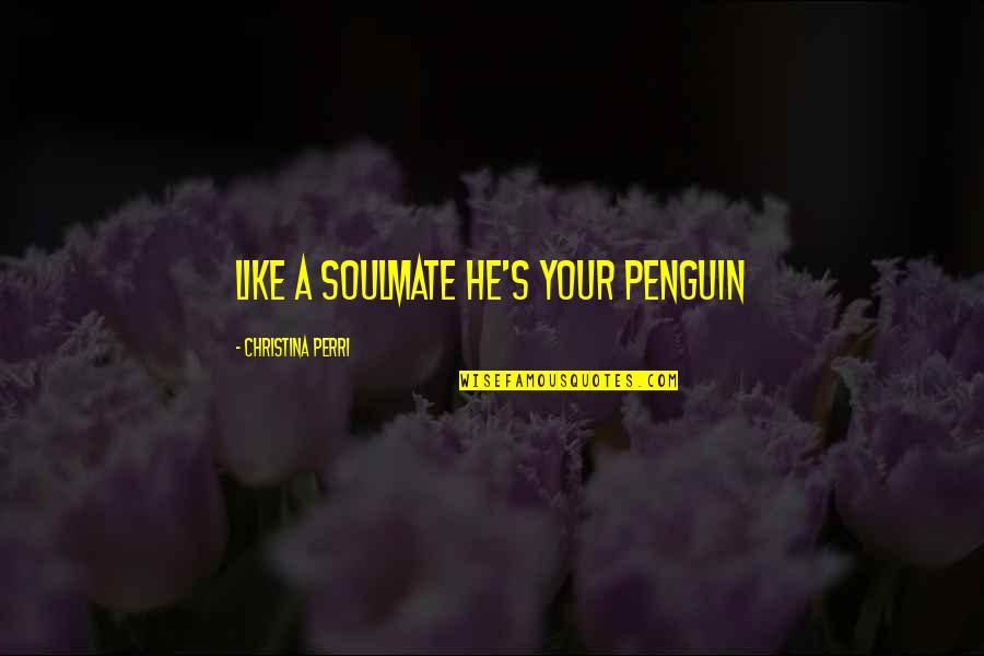 Famous Seduce Quotes By Christina Perri: like a soulmate he's your penguin