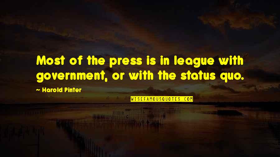 Famous Sign In Quotes By Harold Pinter: Most of the press is in league with