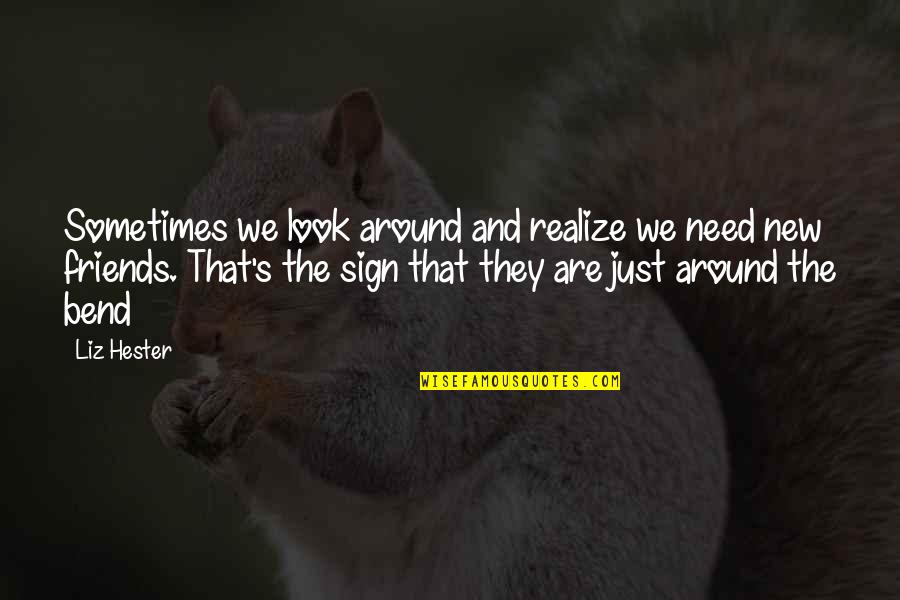 Famous Sign In Quotes By Liz Hester: Sometimes we look around and realize we need