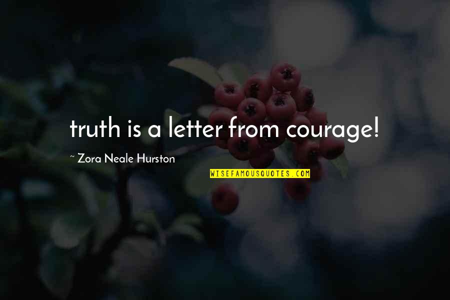 Famous Singers Quotes By Zora Neale Hurston: truth is a letter from courage!