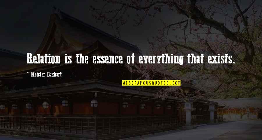 Famous Skinhead Quotes By Meister Eckhart: Relation is the essence of everything that exists.