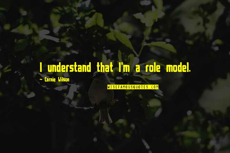 Famous Sly Stallone Quotes By Carnie Wilson: I understand that I'm a role model.