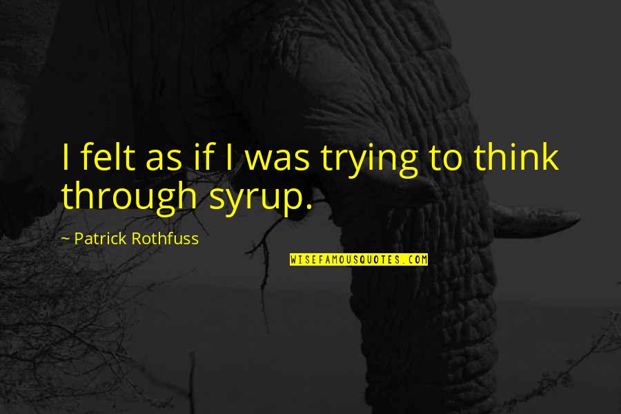 Famous Socialists Quotes By Patrick Rothfuss: I felt as if I was trying to