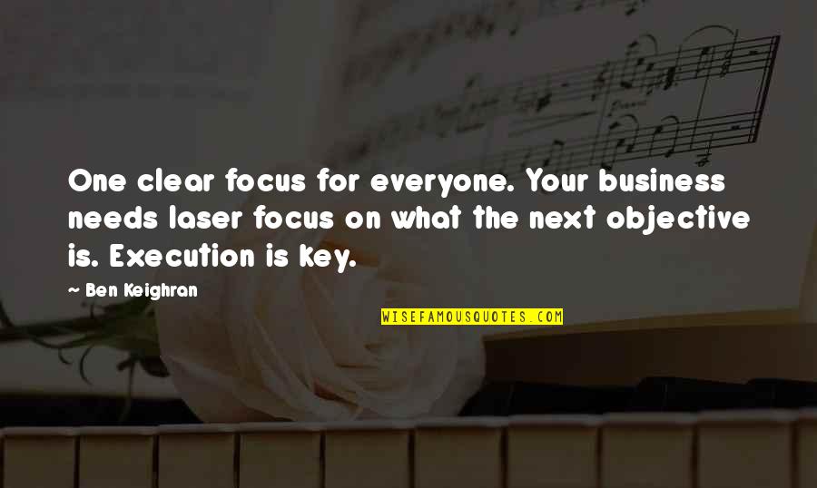 Famous Speaking Quotes By Ben Keighran: One clear focus for everyone. Your business needs