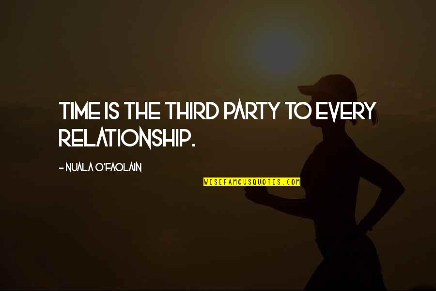 Famous Speechless Quotes By Nuala O'Faolain: Time is the third party to every relationship. Famous Speechless Quotes By Nuala O'Faolain: Time is the third party to every relationship.