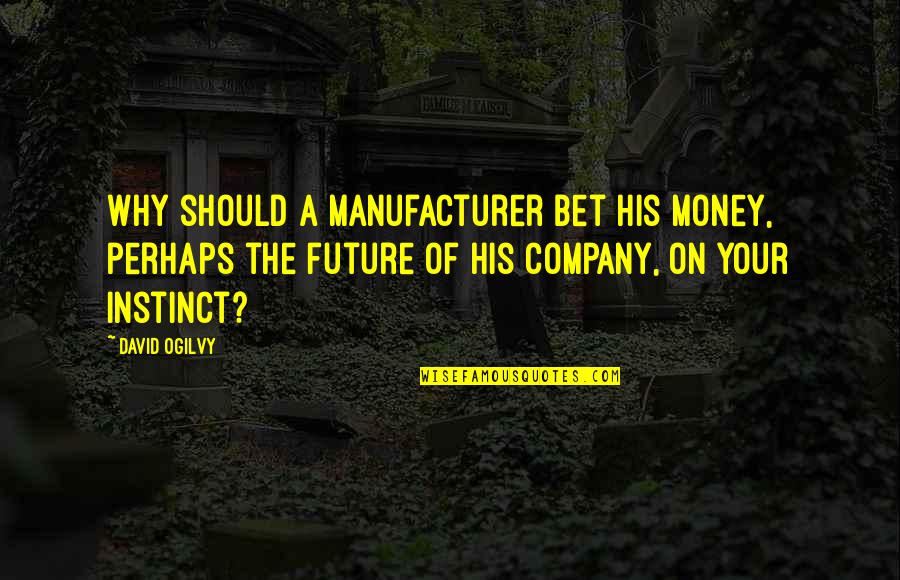 Famous Sr-71 Quotes By David Ogilvy: Why should a manufacturer bet his money, perhaps