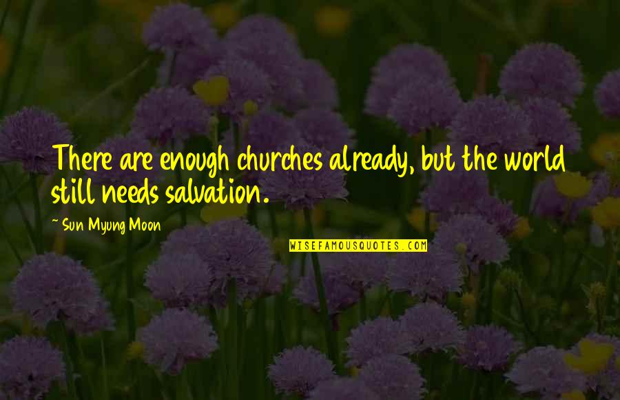 Famous Storybook Quotes By Sun Myung Moon: There are enough churches already, but the world