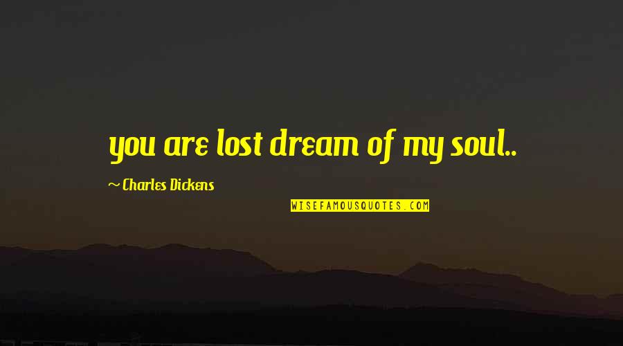 Famous Sunglasses Quotes By Charles Dickens: you are lost dream of my soul..