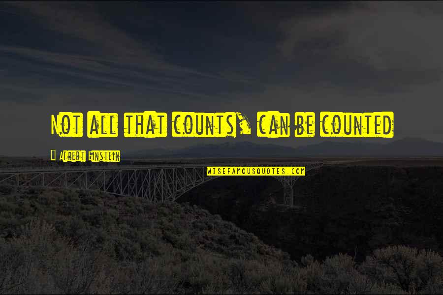 Famous Super Trooper Quotes By Albert Einstein: Not all that counts, can be counted