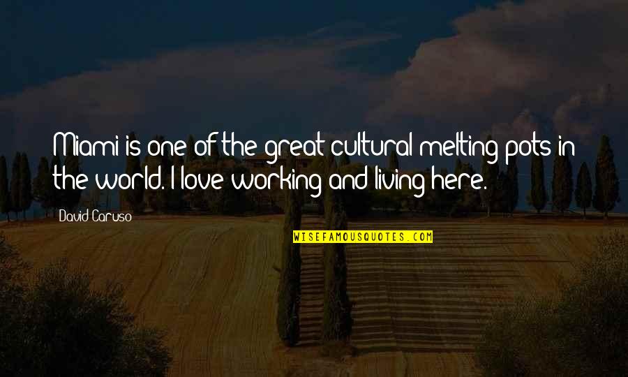 Famous Supervisor Quotes By David Caruso: Miami is one of the great cultural melting