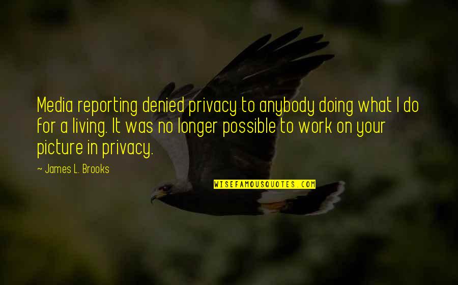 Famous Switchfoot Quotes By James L. Brooks: Media reporting denied privacy to anybody doing what