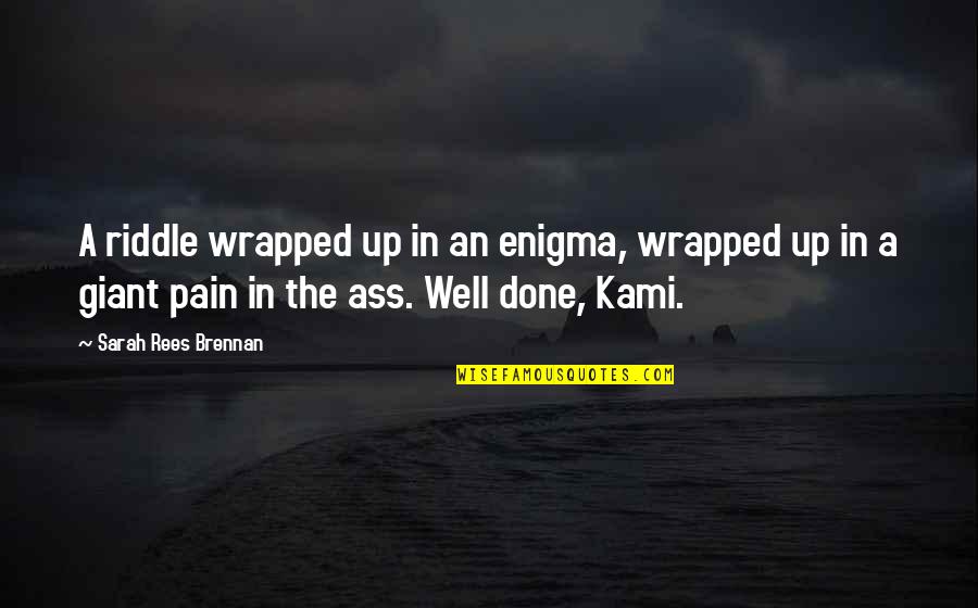Famous Telugu Love Failure Quotes By Sarah Rees Brennan: A riddle wrapped up in an enigma, wrapped
