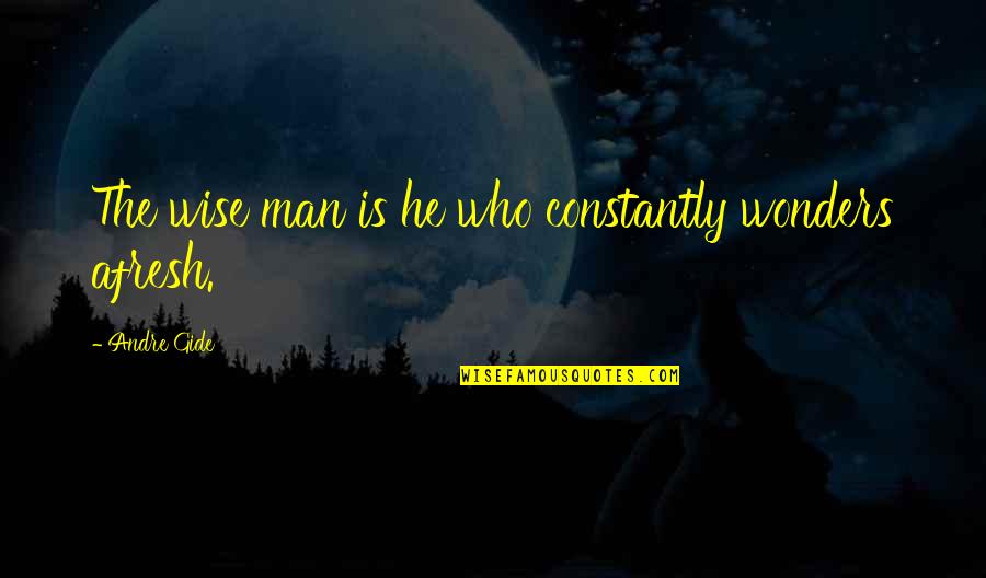 Famous Transcendental Quotes By Andre Gide: The wise man is he who constantly wonders