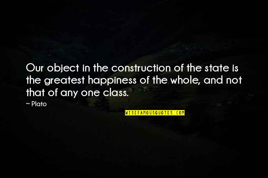 Famous Tsonga Quotes By Plato: Our object in the construction of the state