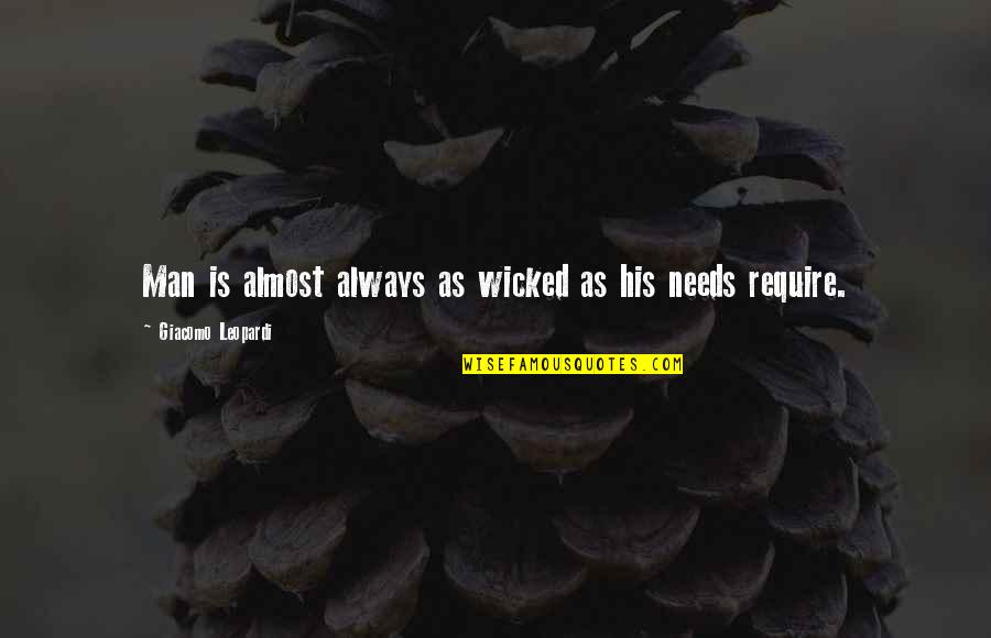 Famous Turning 50 Quotes By Giacomo Leopardi: Man is almost always as wicked as his