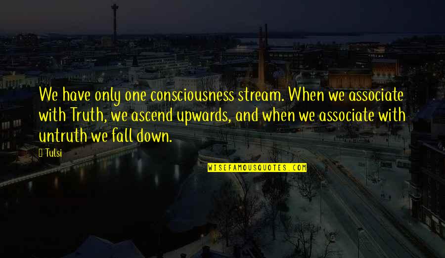 Famous Universal Truth Quotes By Tulsi: We have only one consciousness stream. When we Famous Universal Truth Quotes By Tulsi: We have only one consciousness stream. When we