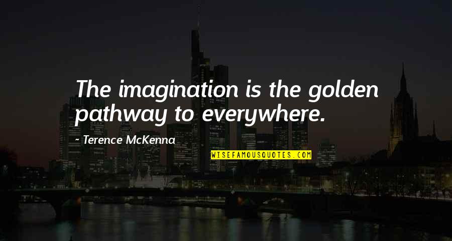 Famous Vasari Quotes By Terence McKenna: The imagination is the golden pathway to everywhere.