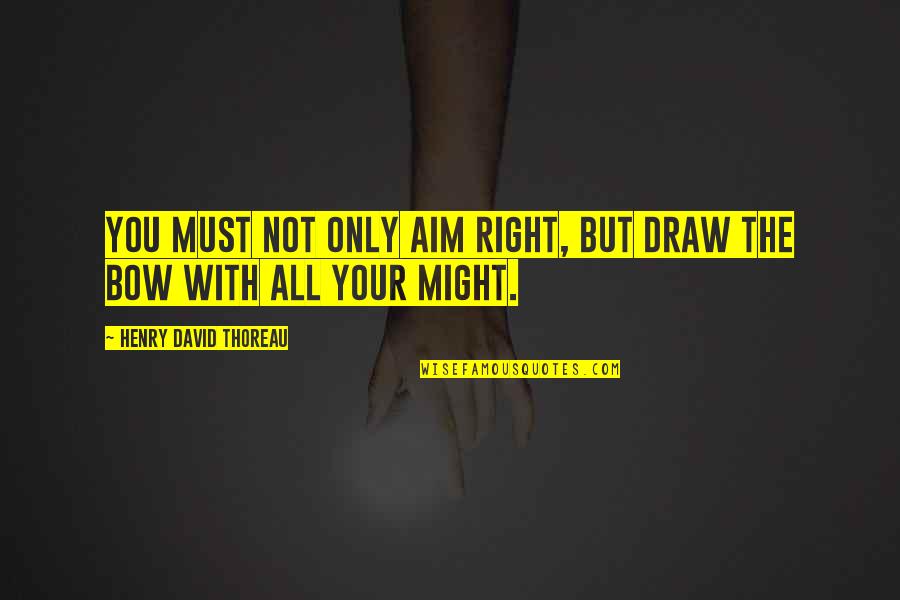 Famous Viz Quotes By Henry David Thoreau: You must not only aim right, but draw