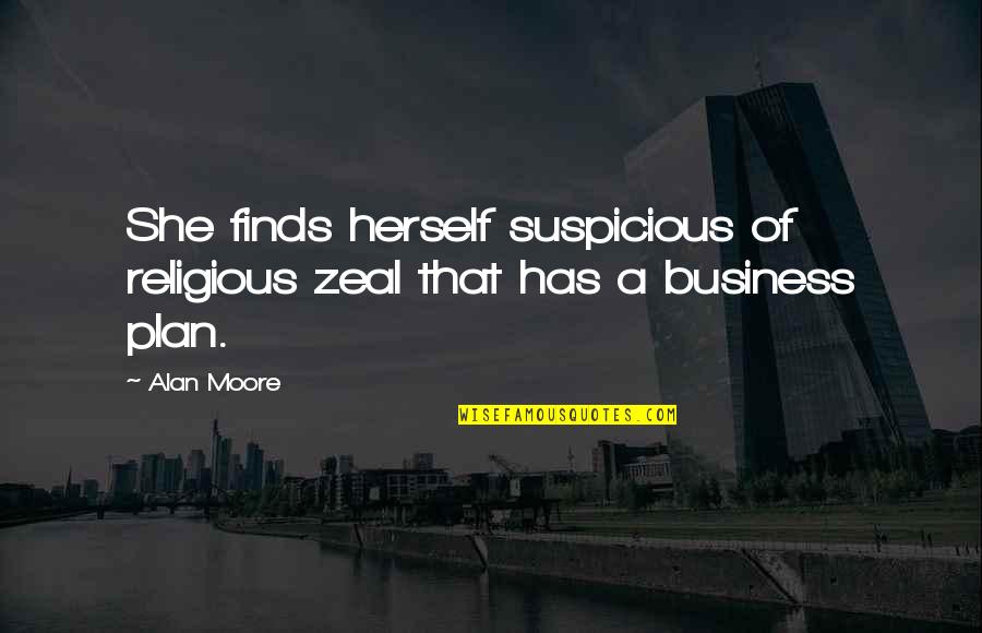 Famous Walrus Quotes By Alan Moore: She finds herself suspicious of religious zeal that