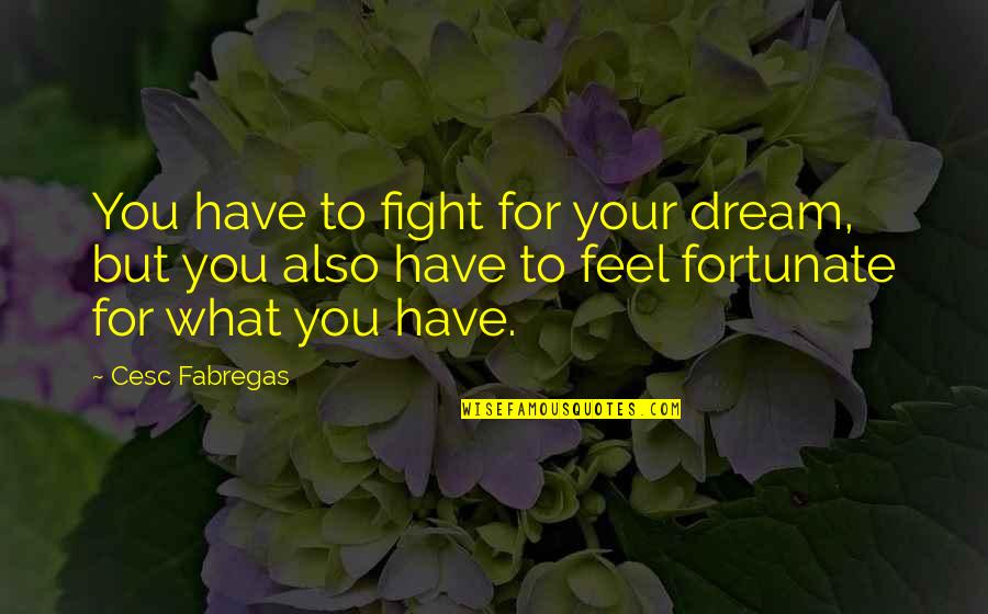 Famous Washington State Quotes By Cesc Fabregas: You have to fight for your dream, but