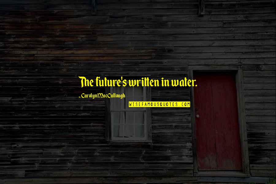 Famous West Wing Quotes By Carolyn MacCullough: The future's written in water.
