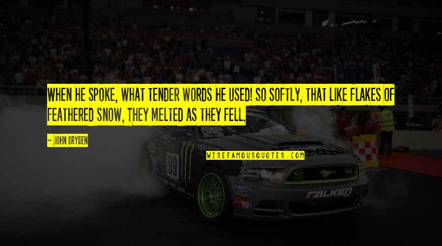Famous Words Quotes By John Dryden: When he spoke, what tender words he used! Famous Words Quotes By John Dryden: When he spoke, what tender words he used!