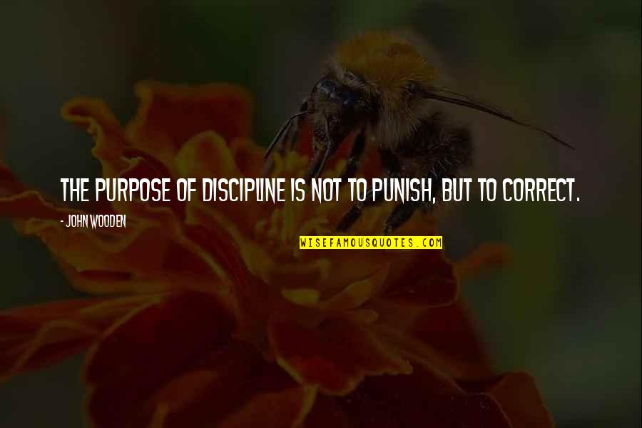 Famous World Wide Quotes By John Wooden: The purpose of discipline is not to punish,
