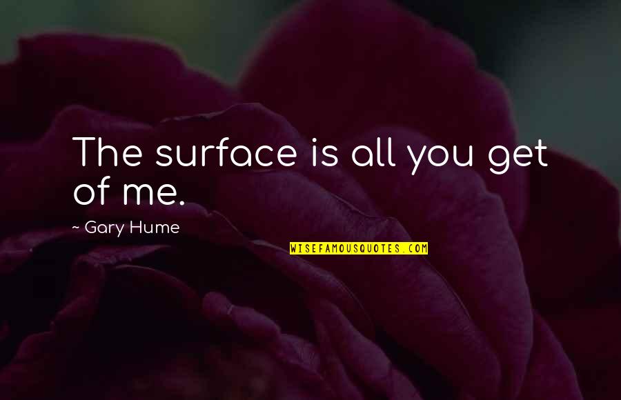 Famous Zen Buddhist Quotes By Gary Hume: The surface is all you get of me.