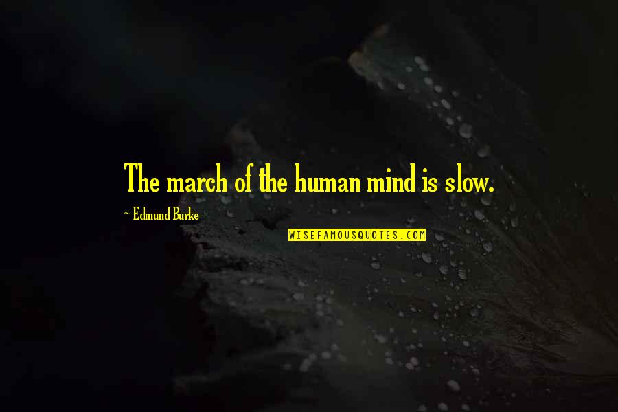 Fan Signs Quotes By Edmund Burke: The march of the human mind is slow.