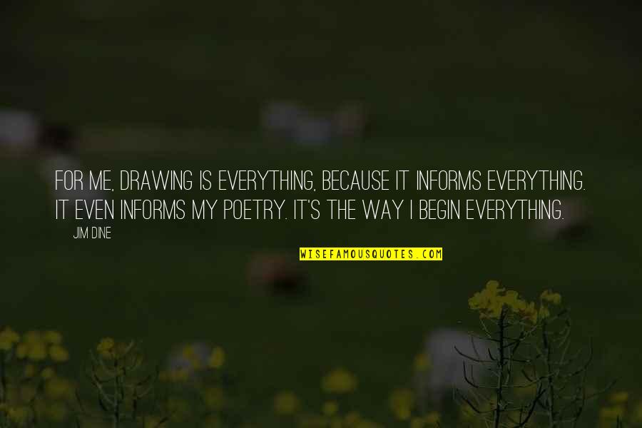 Fanaa Quotes By Jim Dine: For me, drawing is everything, because it informs