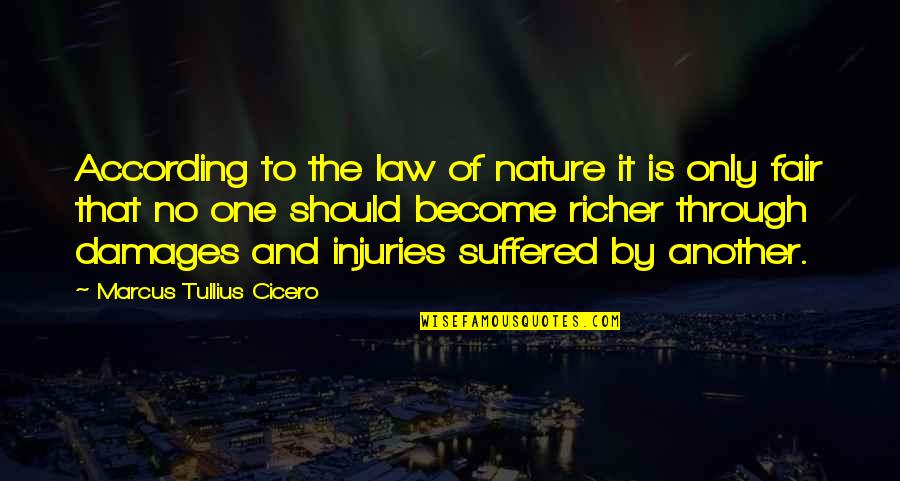 Fanatic Christian Quotes By Marcus Tullius Cicero: According to the law of nature it is