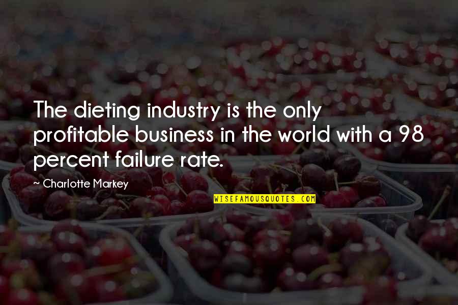 Fanaticos Plus Quotes By Charlotte Markey: The dieting industry is the only profitable business Fanaticos Plus Quotes By Charlotte Markey: The dieting industry is the only profitable business