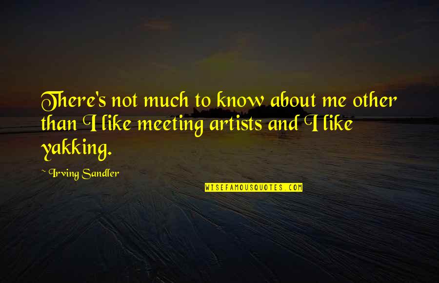 Fanciullo Quotes By Irving Sandler: There's not much to know about me other