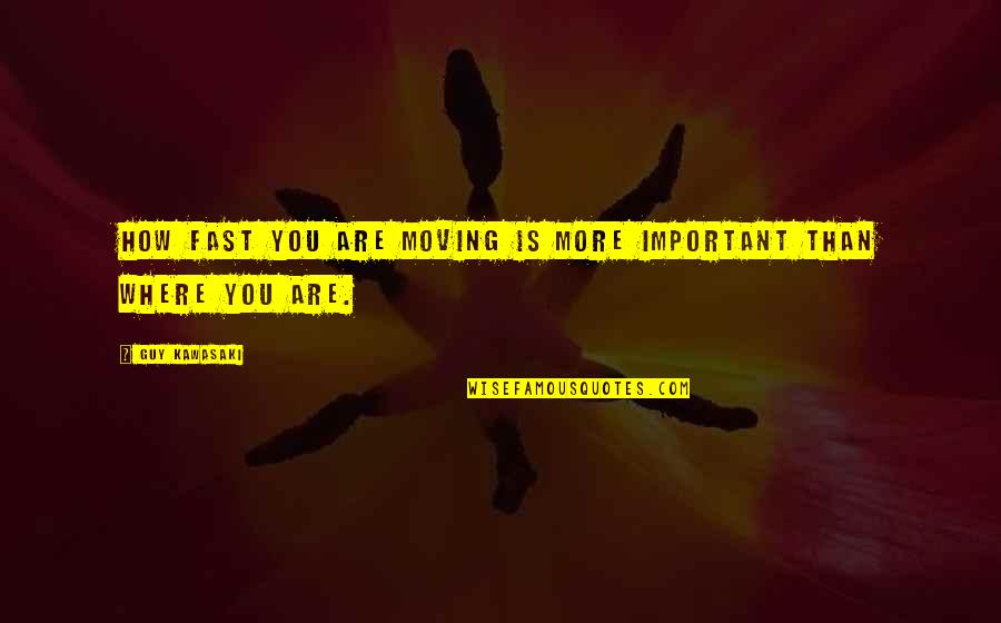 Fancy Free Quote Quotes By Guy Kawasaki: How fast you are moving is more important